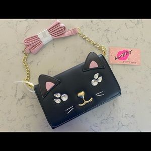 Luv Betsey Johnson Black Kitty Cat Crossbody